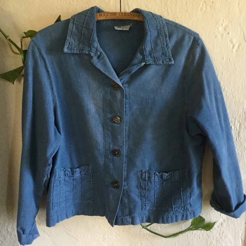 Vintage Indigo Dyed Button Up cotton shirt/jacket